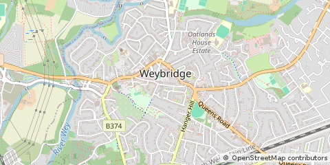 Map of Weybridge, Surrey