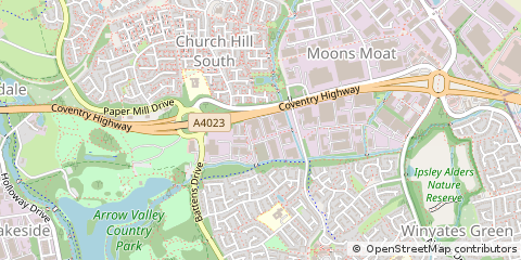 Map of Redditch, Worcestershire