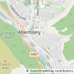 Map of Abertillery, Gwent