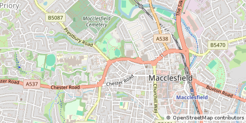 Map of Macclesfield, Cheshire