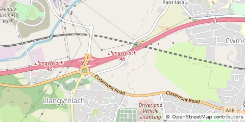 Map of Swansea, West Glamorgan