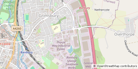 Map of Banbury, Oxforshire