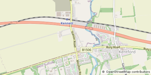 Map of Newmarket, Cambs