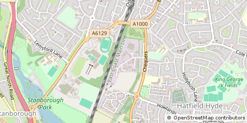 Map of Welwyn Garden City, Hertfordshire