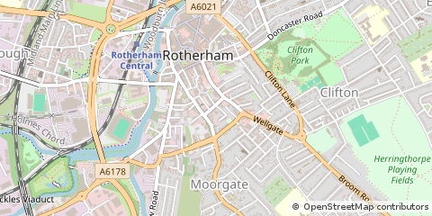 Map of Rotherham, South Yorkshire