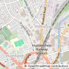 Map of Huddersfield, West Yorkshire