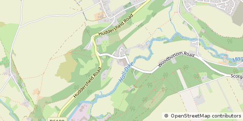 Map of Huddersfield, West Yorkshire