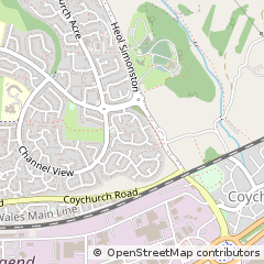 Map of Bridgend, Mid Glamorgan