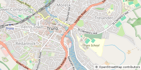 Map of Truro, Cornwall