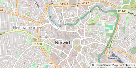 Map of Norwich, Norfolk