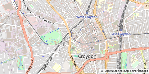 Map of Croydon, Surrey
