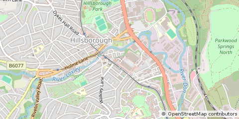 Map of Sheffiled, South Yorkshire