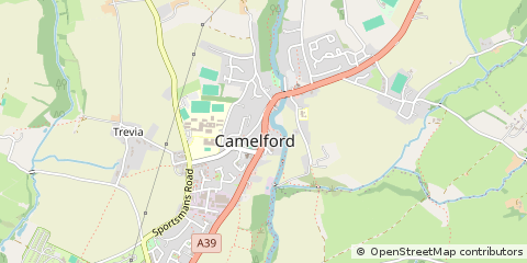 Map of Camelford, Cornwall