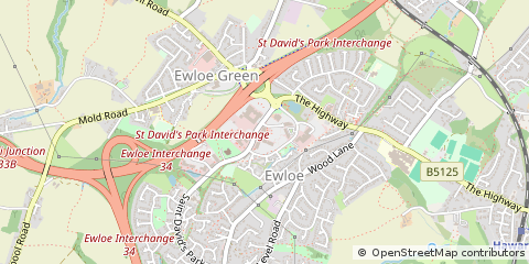 Map of Ewloe, Flintshire