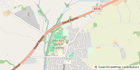 Map of Etwall, Derbyshire