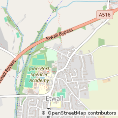 Map of Etwall, Derbyshire