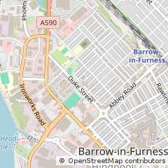 Map of Barrow-in-Furness, Lancashire