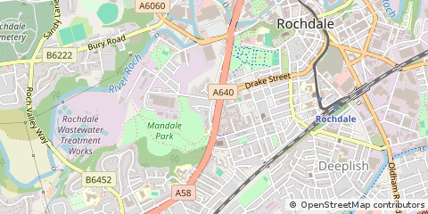 Map of Rochdale, Lancashire