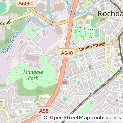 Map of Rochdale, Lancashire