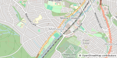 Map of Sheffield, South Yorkshire