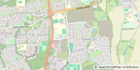 Map of Harlow, Essex