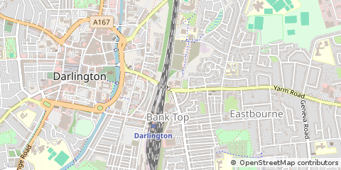 Map of Darlington, County Durham