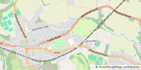 Map of Halifax, West Yorkshire