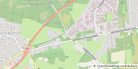 Map of Wimborne, Dorset