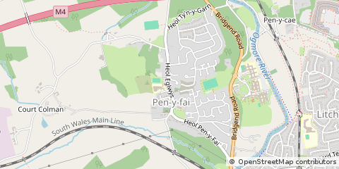 Map of Bridgend
