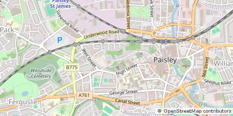 Map of Paisley, Renfrewshire
