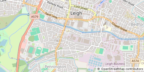 Map of Leigh, Lancashire