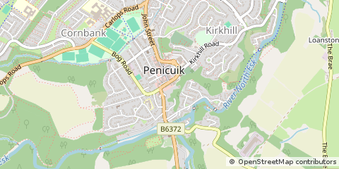 Map of Penicuik, Midlothian