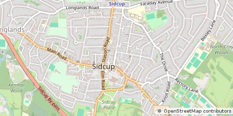 Map of Sidcup, Kent