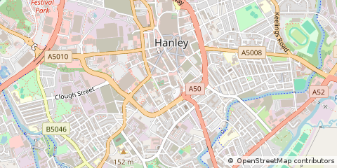 Map of Stoke on Trent, Staffordshire