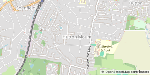 Map of Hutton, Essex