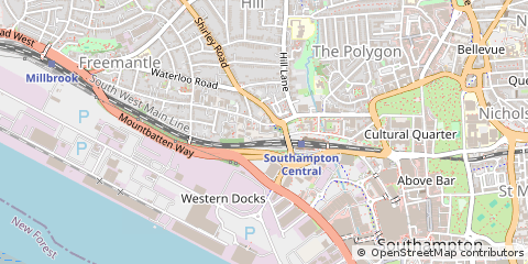 Map of Southampton, Hampshire