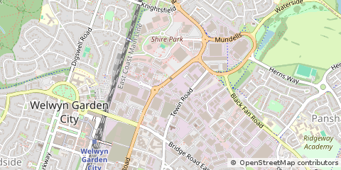 Map of Welwyn Garden City, Hertfordshire
