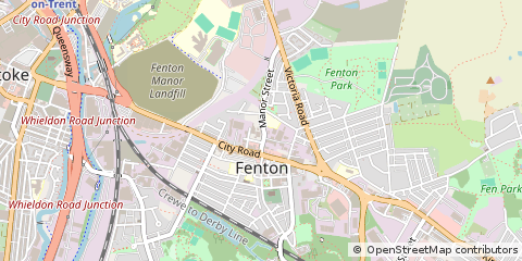 Map of Stoke-on-Trent, Staffs