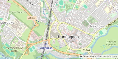 Map of Huntingdon, Cambridgeshire