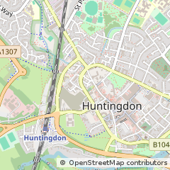 Map of Huntingdon, Cambridgeshire