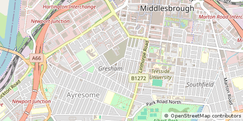 Map of Middlesbrough, Cleveland