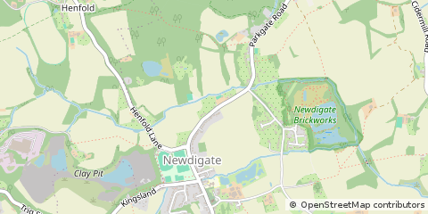 Map of Newdigate, Surrey