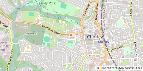 Map of Chorley, Lancashire