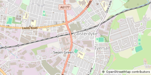 Map of Bradford, West Yorkshire