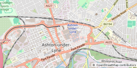Map of Ashton-Under-Lyne, Lancashire