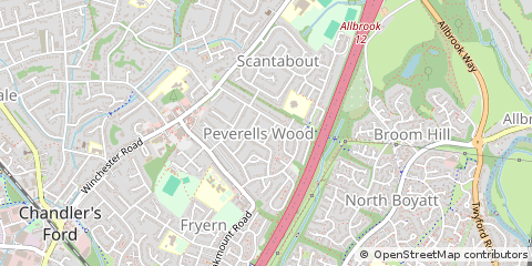 Map of Chandlers Ford