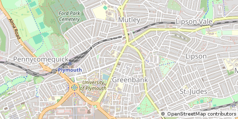 Map of Plymouth, Devon