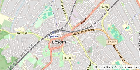 Map of Epsom, Surrey