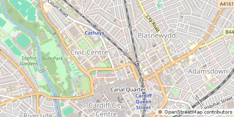 Map of Cardiff, South Glamorgan