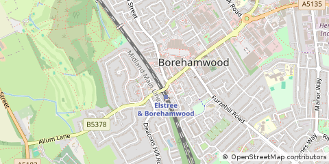 Map of Borehamwood, Herts